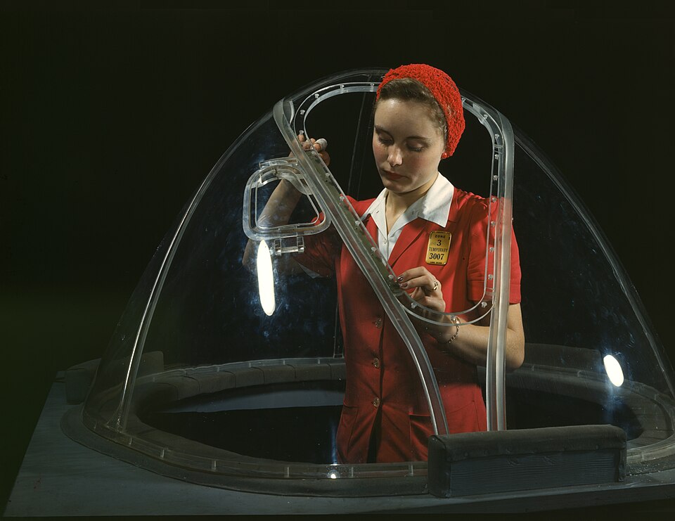 Women building aircraft